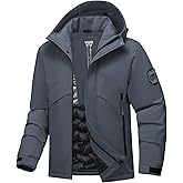 BANTREK Men's Ski Jacket Waterproof Warm Winter Coat Windproof Insulated Snowboard Jacket Hooded Mountain Windbreaker