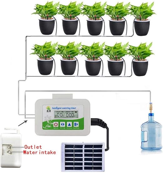 Solar Bewasserungssystem Intelligente Automatische Bewasserungsanlage Bewasserungstimer Digitale Bewasserungssteuerung Fur Gewachshauser Gartenpflanzen Rasenflachen Amazon De Kuche Haushalt