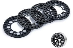 MY PET ELEPHANT Zolikar 4Pcs RC 1.9 Beadlock Wheel Rings Aluminum Alloy for 1/10 Scale RC Crawler Car Accessories SCX10 D90 Wraith 90048 90018 RR10 1:10 Beadlock Wheels Upgrades, Black