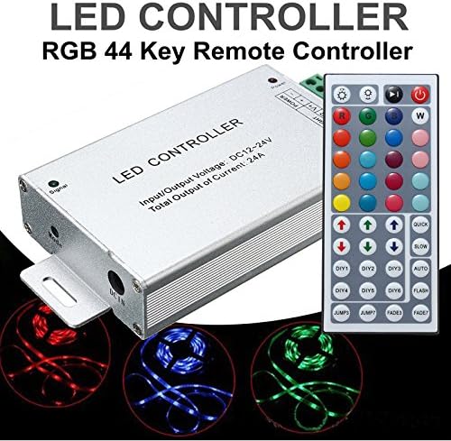 Firstsd LED RGB Controller For RGB SMD 5050 3528 Strip Lights With 44 Keys IR Remote Controller DC12V-24V 24A 288W