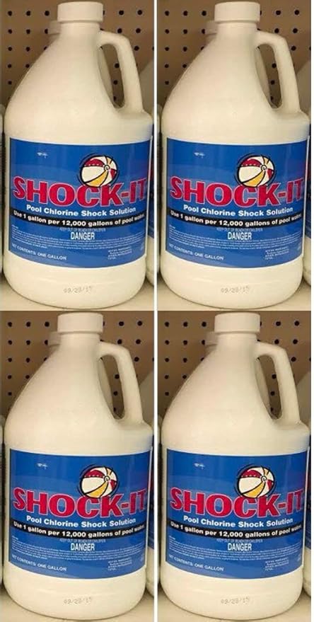 4 Gallons Of Shock It Liquid Chlorine Pool Shock Commercial Grade 12 5 Concentrated Strength 1 Case Garden Outdoor Amazon Com