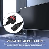 Mcbazel 1.2m UK Power Cable 3-Pin Shroud IEC C13 to BS1363 Kettle Lead view 9