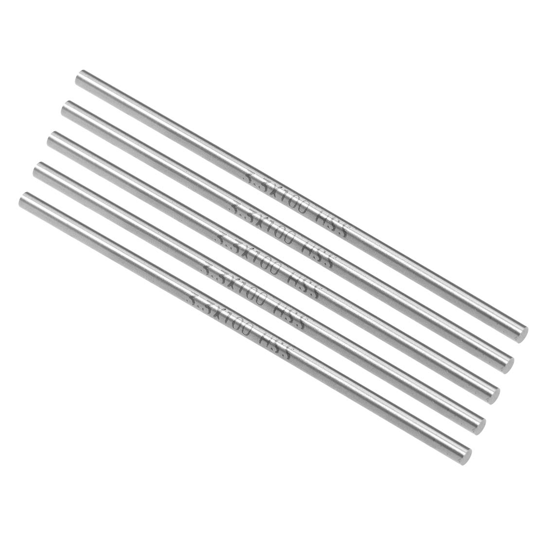 sourcing map Round Steel Rod, 3.3mm HSS Lathe Bar Stock Tool 100mm Long, for Shaft Gear Drill Lathes Boring Machine Turning Miniature Axle, Cylindrical Pin DIY Craft Tool, 5pcs