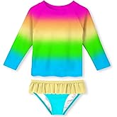 UNIFACO Toddler Girls Swimsuit Rashguard Set Summer Beach Breathable Tankini with UPF 50+ Sun Protection 2-8T