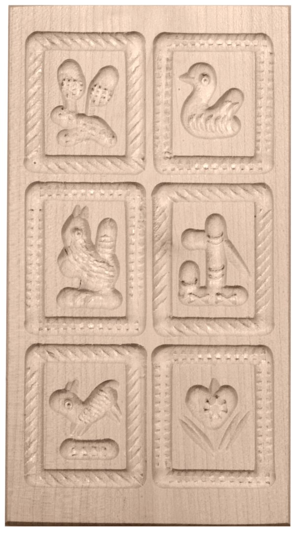 Hofmeister buiscuit mould cookie cutter aniseed, hammered wood with different motives (4 Pictures)