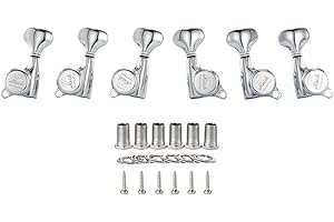 KAISH 18:1 Gear Ratio Guitar Locking Tuners Machine Heads Guitar Locking Tuning Keys Pegs for Strat/Tele/LP/SG most Electric or Acoustic Guitars Chrome