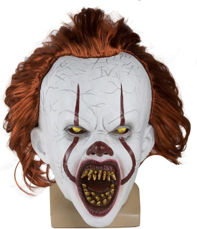snaked cat LED Scary Halloween Mask Clown Funny Creepy Horror Pennywise Costume Overhead Mask (White, OneSize)