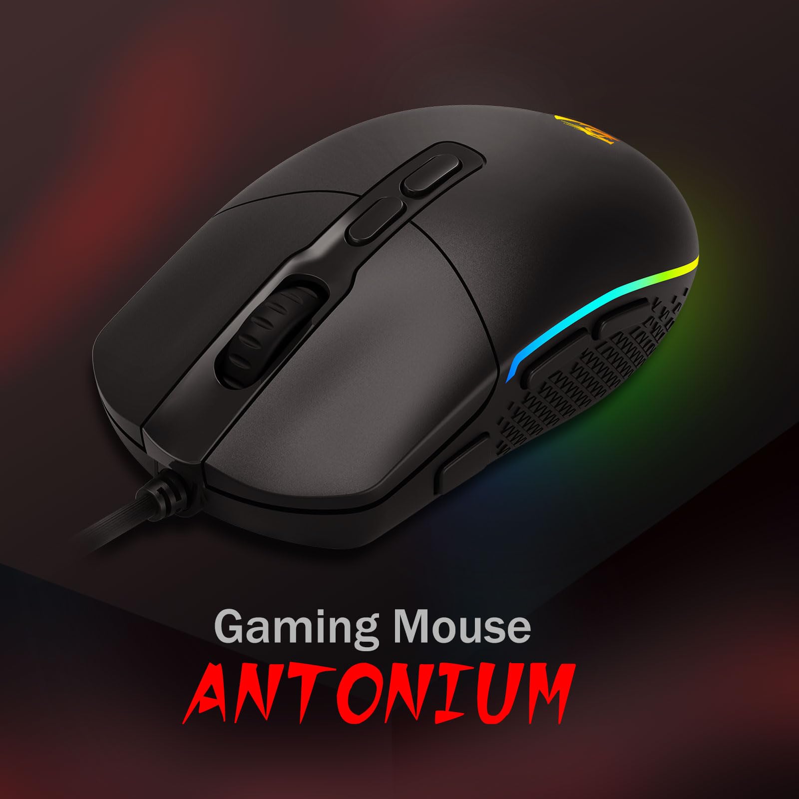 Redragon M719 Antonium RGB Gaming Mouse, 10,000 DPI Optical Wired Gamer Mice with 8 Programmable Buttons & 8 Backlit Modes, Software Supports DIY Keybinds Rapid Fire Button