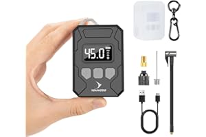150PSI Mini Bike Pump, YOUNGDO Bicycle Tire Inflator with Digital Pressure Gauge, Auto Stop Type-C Function Electric Bike Air Pump with Presta and Schrader Valve for Bicycle, Motorcycle and Ball