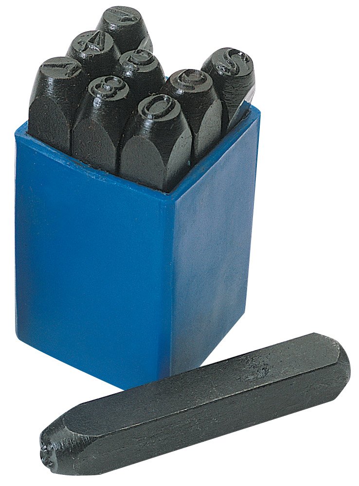 Draper 37336 0-9 Number Stamp Set, 1/8" Height, 10 Pieces , Blue — image 1