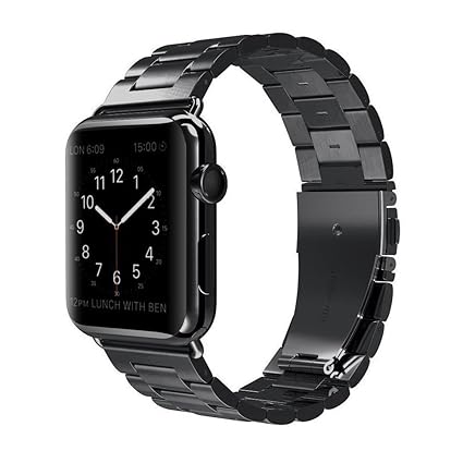 Stainless Steel Smart Watch Replacement Band Compatible for Apple iWatch Series 3/2/1 Nike+ Sport Edition Apple Watch Band - 38mm Black