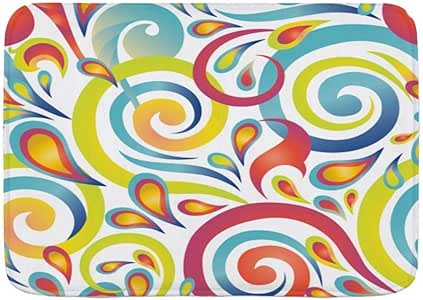 N / A Alfombra de baño Alfombra Antideslizante, Flor en Espiral Floral