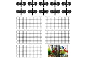 5 Pcs Fish Tank Divider, Aquarium Filter Grid Aquarium Dividers Black Fish Tank Bottom Isolation with 10 Pieces Sucker Clips 
