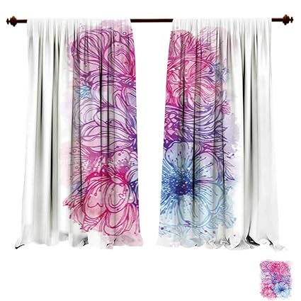 Amazon Com Window Curtains For Bedroom Bright Pink Purple