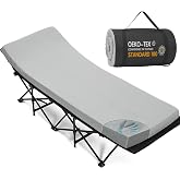 CYMULA Camping Cot Pad, Pad Only 2 Inch Memory Foam,Camping Pad for Folding Cot and Foldable Cot, Portable Roll Up Camp Gear for Car Camping Travel Tent, Non-Slip Waterproof Bottom, Removable Cover