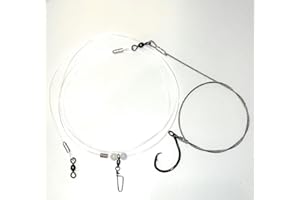 Shark Fishing Rig for Surf & Casting – Heavy Duty Steel Leader with Circle Hook & Swivel – Saltwater Fishing Tackle for Shark