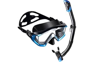 EXP VISION Adult Pano 3 Scuba Diving Mask, Tempered Glass Snorkel Mask Anti-Fog Swim Mask No Leakage Swim Goggles with Nose Cover Snorkeling Gear for Snorkeling, Freediving, Swimming