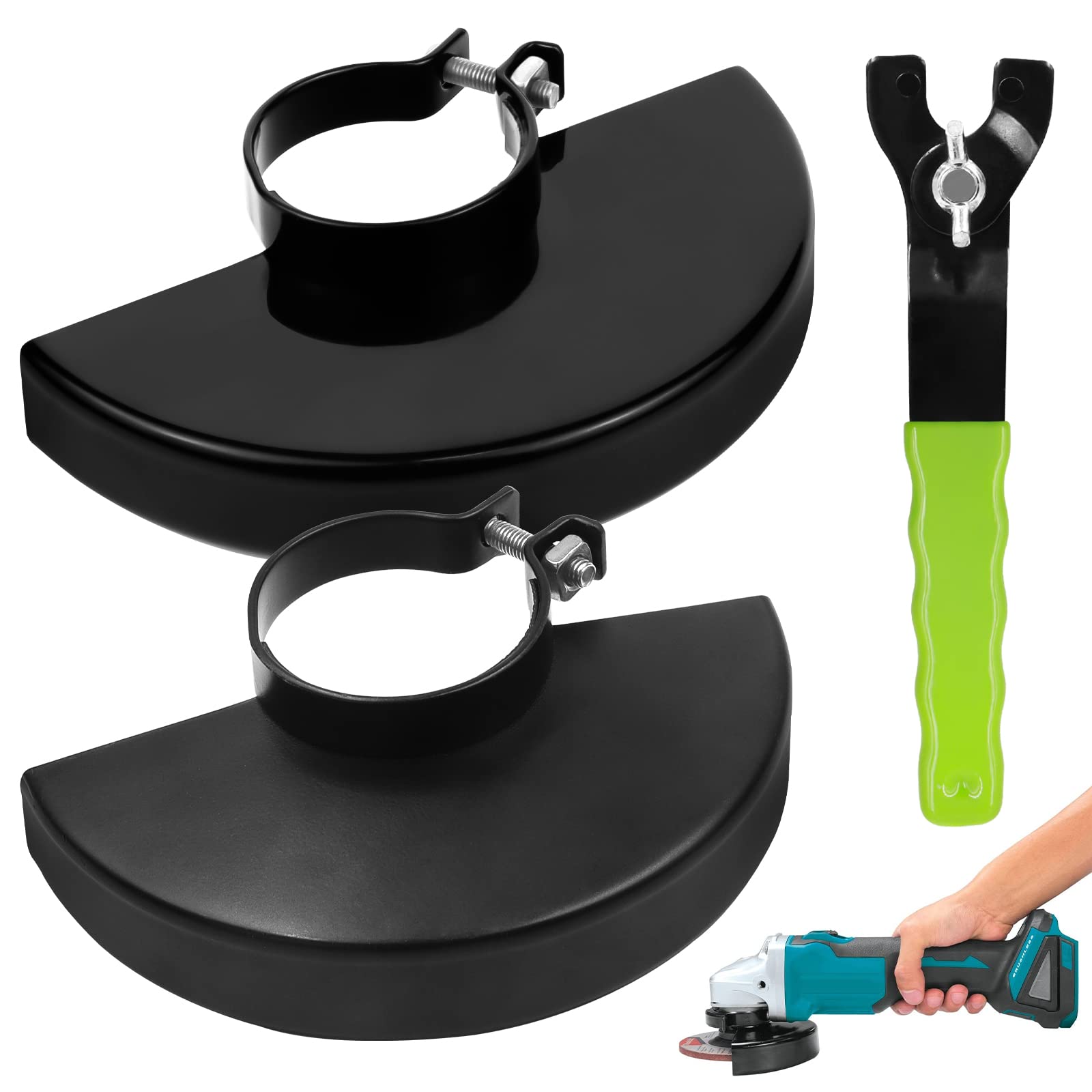 GZLFH® Pack of 2 Angle Grinder Protective Covers, 125mm & 115mm with Adjustable Key for Angle Grinders