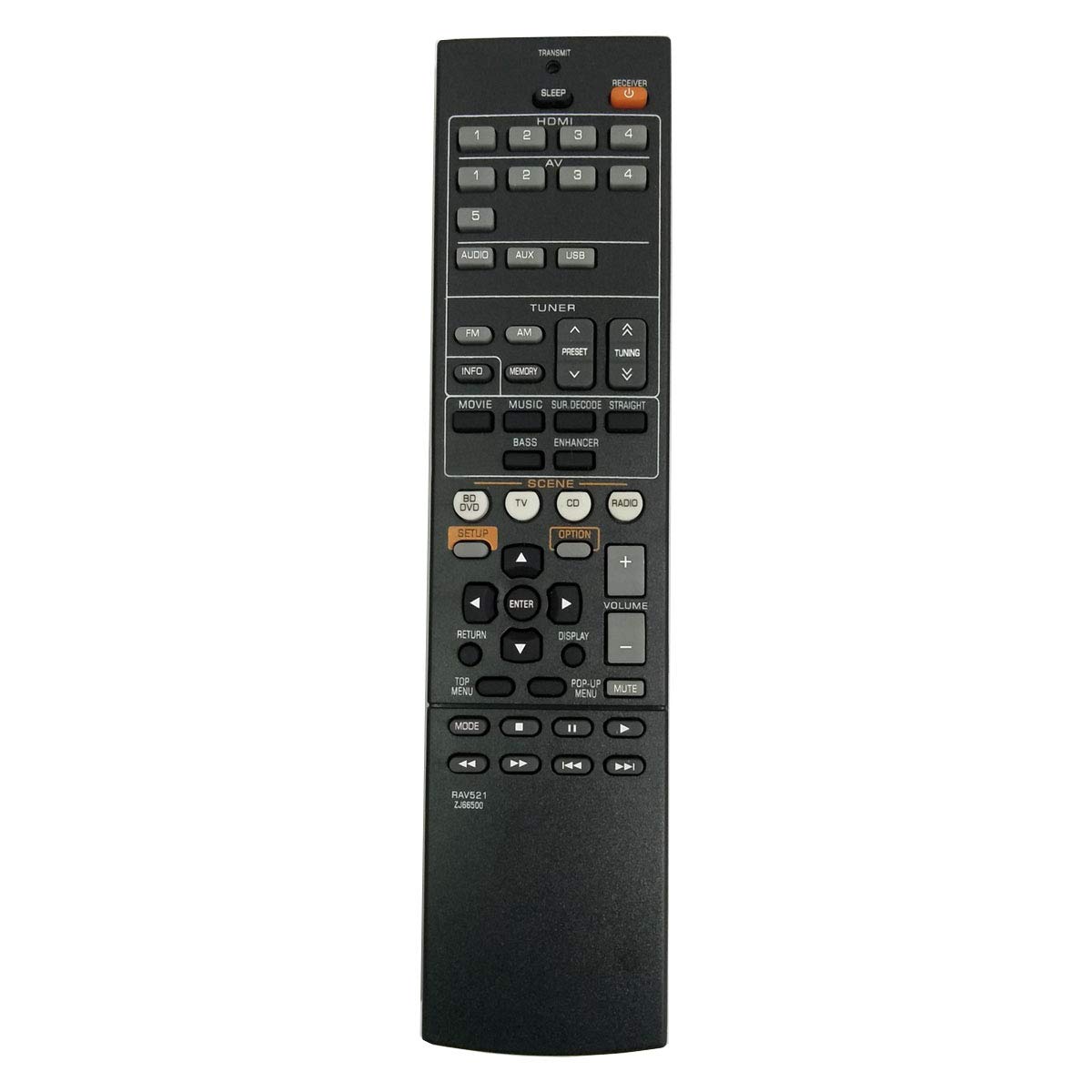 BOTTMA NEW Remote Control RAV521 fit for Yamaha AV receiver RX-V283 RX-V373 RX-V375 RX-V377 RX-V377BL RX-V381 RX-V383 RX-V385 RX-V471 RX-V475 RX-V477 RX-V483 RX-V485