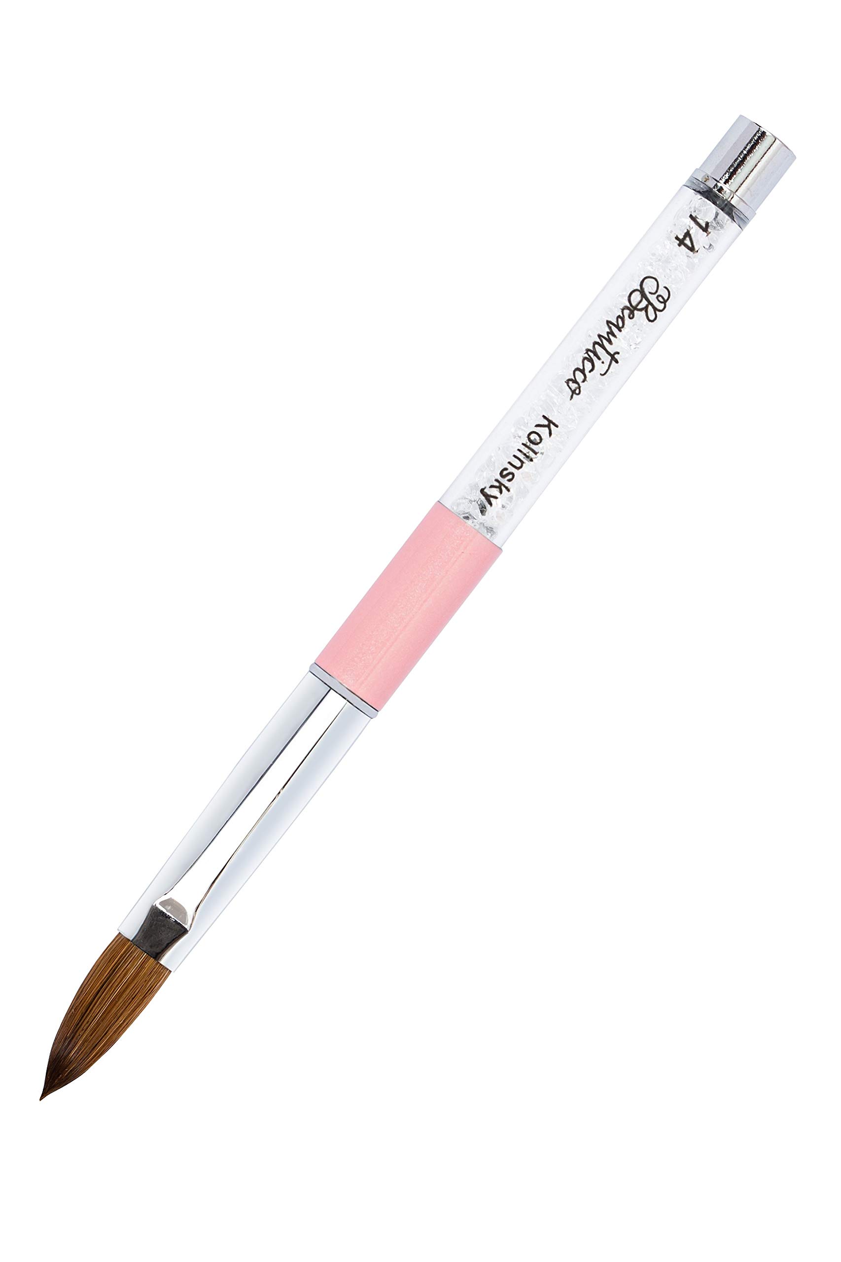 Kolinsky Acrylic Brush for Acrylic Powder,Acrylic Handle and wooden handle Brush for Acrylic Nail, Acrylic Brush for Nails, Nail Acrylic Brush for Beginner and Professional (size 14)