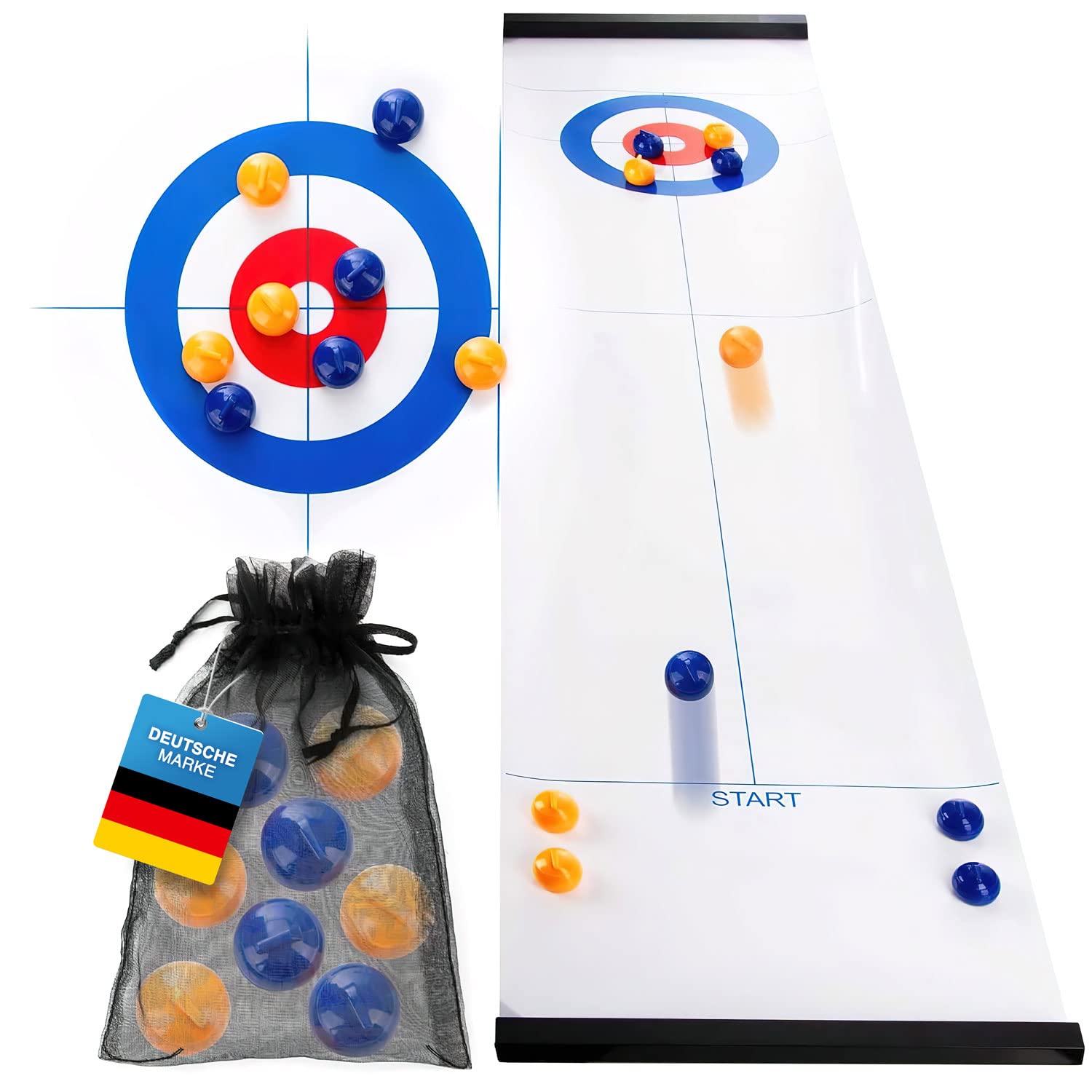 all Kids United® Curling Table-top game set - family game curling board game - bowling on ice table game travel game for kids and adults