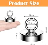 YzmrBdqc Round Fishing Magnet 25mm 17kg Neodymium Hook Eyebolt Holder view 2
