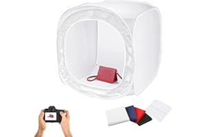 JS JULIUS STUDIO Julius Studio 17 x 17 inch Cubic Table Top White Cube Photo Shooting Tent, Pop Up Light Box, Photoshooting Box with 4 Color Backdrop Background, White Black Blue Red, Diffusion Soft Box, JSAG873