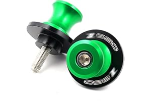LQMY Z650 Z900 2017-2025 Motorcycle M8 Swing arm Sliders Spools CNC 8mm Rear Stand Screw for Z900 Z650 Ninja650 2017 2018 2019 2020 2021 2022 2023 2024 2025 -Green