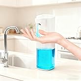 Automatic Liquid Soap Dispenser,Touchless Soap Dispenser 4-Level Adjustable Electric,Auto Bathroom Kitchen Hand Soap Dispenser,12oz/350ml,Wall Mounted,Rechargeable