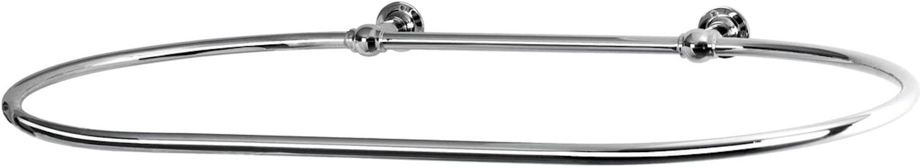 SMR Bathrooms SR H-C Traditional Large Oval 1085 mm Chrome Shower Curtain Rail with Side Wall Stays