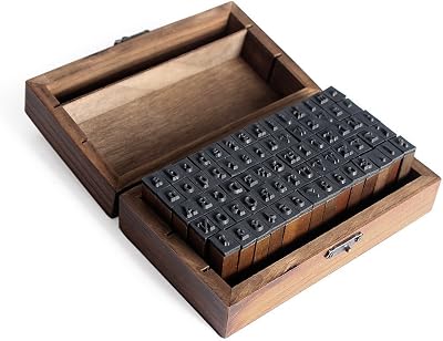 Co-link 70pcs Wooden Rubber Alphabet Letter Stamps Set for Crafts