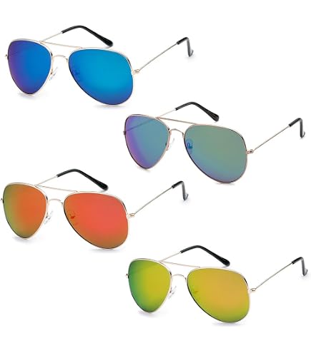 Amazon.com: 3 Pack Aviator Sunglasses UV Protection Color  display picture 1