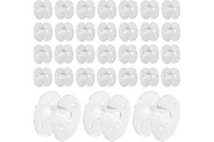 120 Pcs Bobbins for Sewing Machine, Transparent Plastic Clear Machine Bobbin for Singer, Brother, Kenmore, Janome, Compatible