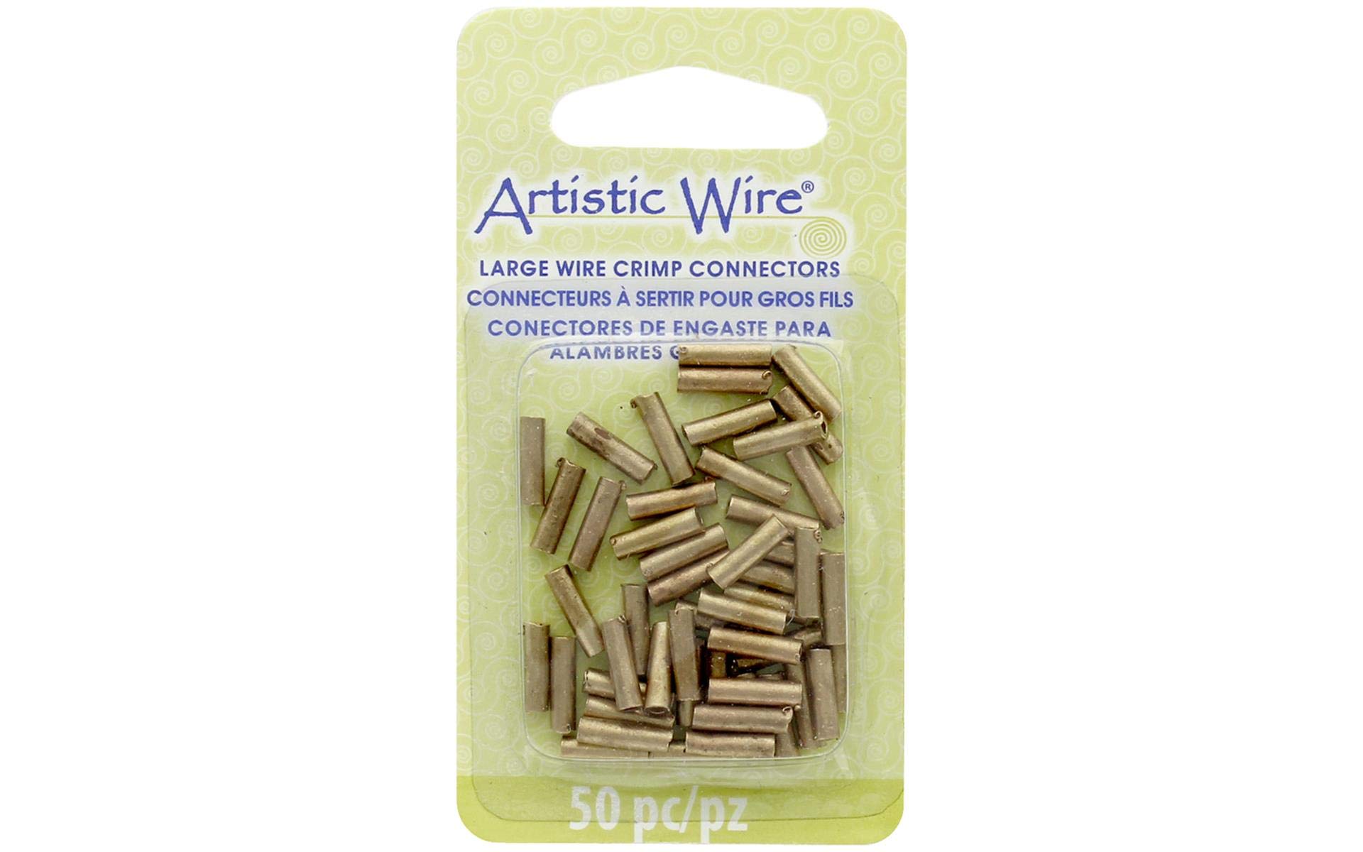 Artistic Wire Large Wire Crimp Tubes, Tarnish Resistant Gold Colour 50 Pc