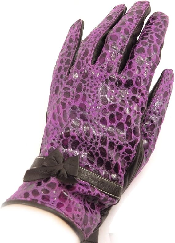 Leather gloves for women 'Scarlett'purple. Clothing