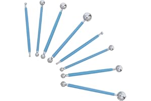 KALLORY 8pcs Clay Modeling Tool Set Double Ended Ball Stylus with Comfortable Grip Wear Resistant