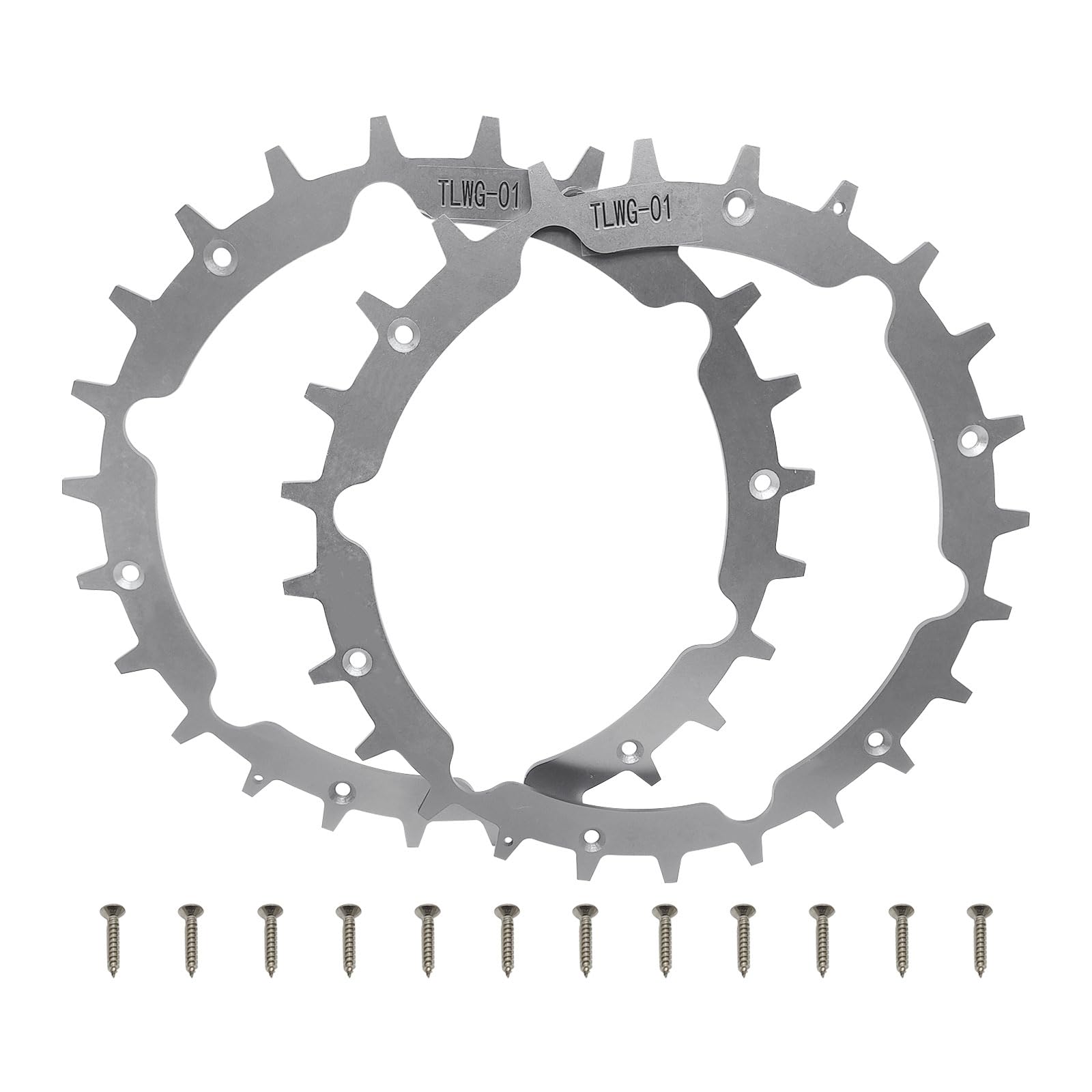 CDIYTOOL Stainless Steel Lawnmower Spikes for Gardena Sileno City Robotic Lawnmowers, 212 mm Robotic Lawnmower Wheel Spikes with 12pcs Screws, Traction Improvement for Gardena Robotic Lawnmower