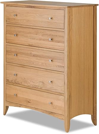 Edward Hopper Oak 5 Drawer Chest Large Oak Chest Of Drawers With