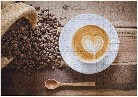 Amazon ジグソーパズル大人のための500ピース大きなピースパズルコーヒー恋人豆ハートティーカフェ楽しいゲームおもちゃ誕生日プレゼントが一緒に収まる ジグソーパズル おもちゃ