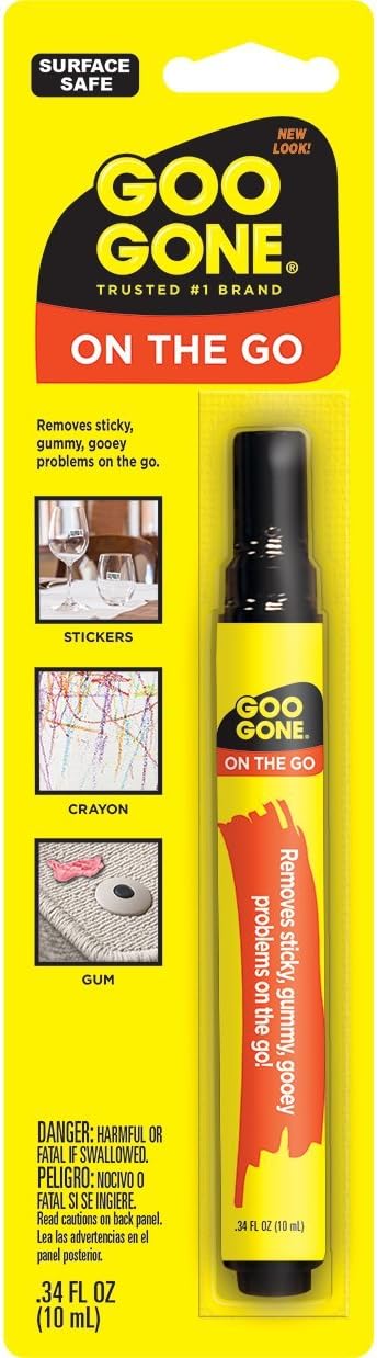 Goo Gone on the Go Pen - Adhesive Remover - Quickly Removing Stubborn Stickers Crayon Tape and More : Science Lab Cleaning Supplies : Office Products