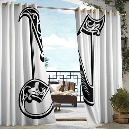 Amazon Com Diliteck Curtains For Living Room Letter N Gothic