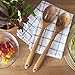 Wooden Spoons, Faay 3-In-1 Handcrafted Teak Kitchen Utensils Including Mixing Spoon, Slotted Spoon and Rice Paddle, 100% Eco Friendly, Non Toxic & Durable Wood Utensil Set w Ergonomic Long Handles