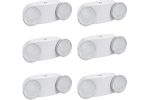SITISFI Emergency Light with Battery Backup, Commercial Hardwired Exit Lighting Fixtures, Two Adjustable Head Bug Eye LED Emergency Lighting, AC 120-277V, UL Certified (6 Pack)
