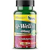 America Medic & Science Q-Well-10 (30 Pieces) | CoQ10 400mg Softgels | Nutritional Supplement with Coenzyme Q10 and Vitamin E | High Absorption Antioxidant for Enhanced Wellness and Heart Health