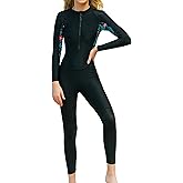 FEOYA Women's One Piece Swimsuit Long Sleeve Full Body Swimwar Rash Guard with Sun Protection