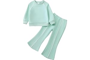 Mioglrie Toddler Girl Clothes 2T 3T 4T 5T 6T Girl Clothes 2Pcs Kids Sweatsuit Fall Winter Sweatshirt Little Clothing Set