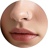 limerencia Nose Rings Hoop, 20G Titanium Cubic Zirconia Nose Ring for Women Men, Hinged Segment Septum Lip Rings Cartilage Conch Rook Helix Tragus Daith Earrings, Piercing Jewelry