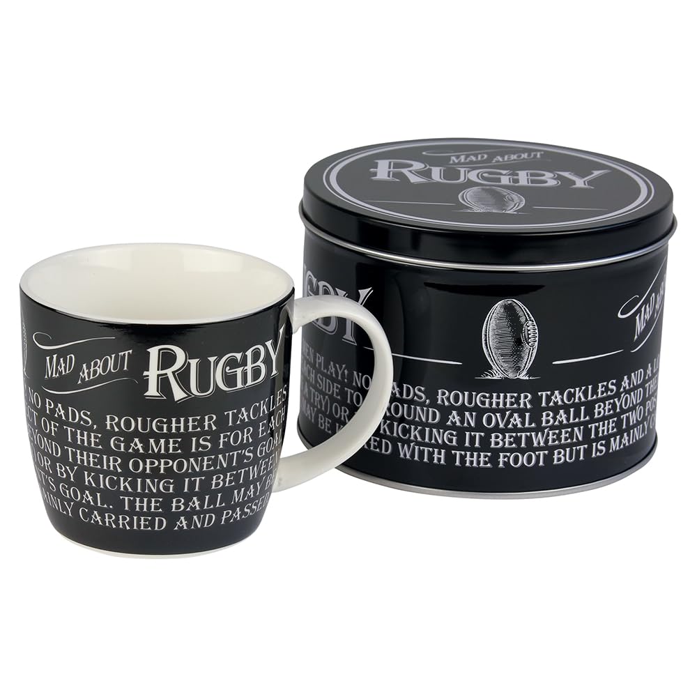 Arora Ultimate Gift for Man 8815 Rugby Mug in Tin, Ceramic, White