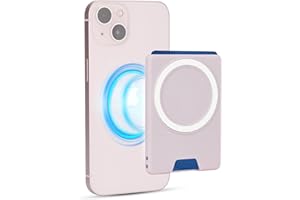 PROfezzion Magnetic Wallet with Double Magnets, Plastic Mag Safe Card Holder Slim Magnetic Phone Wallet Compatible with iPhone 15 14 13 12 Series & Mag Safe Case, Fit 2 Cards, Anti-Drop, Pink