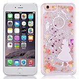 iPhone 6s Case iPhone 6 Case UHIPPO® Alice in Wonderland White Glitter Star Dynamic Liquid Quicksand Back Phone Case Cover for iPhone 6s iPhone 6 4.7 Inch Display
